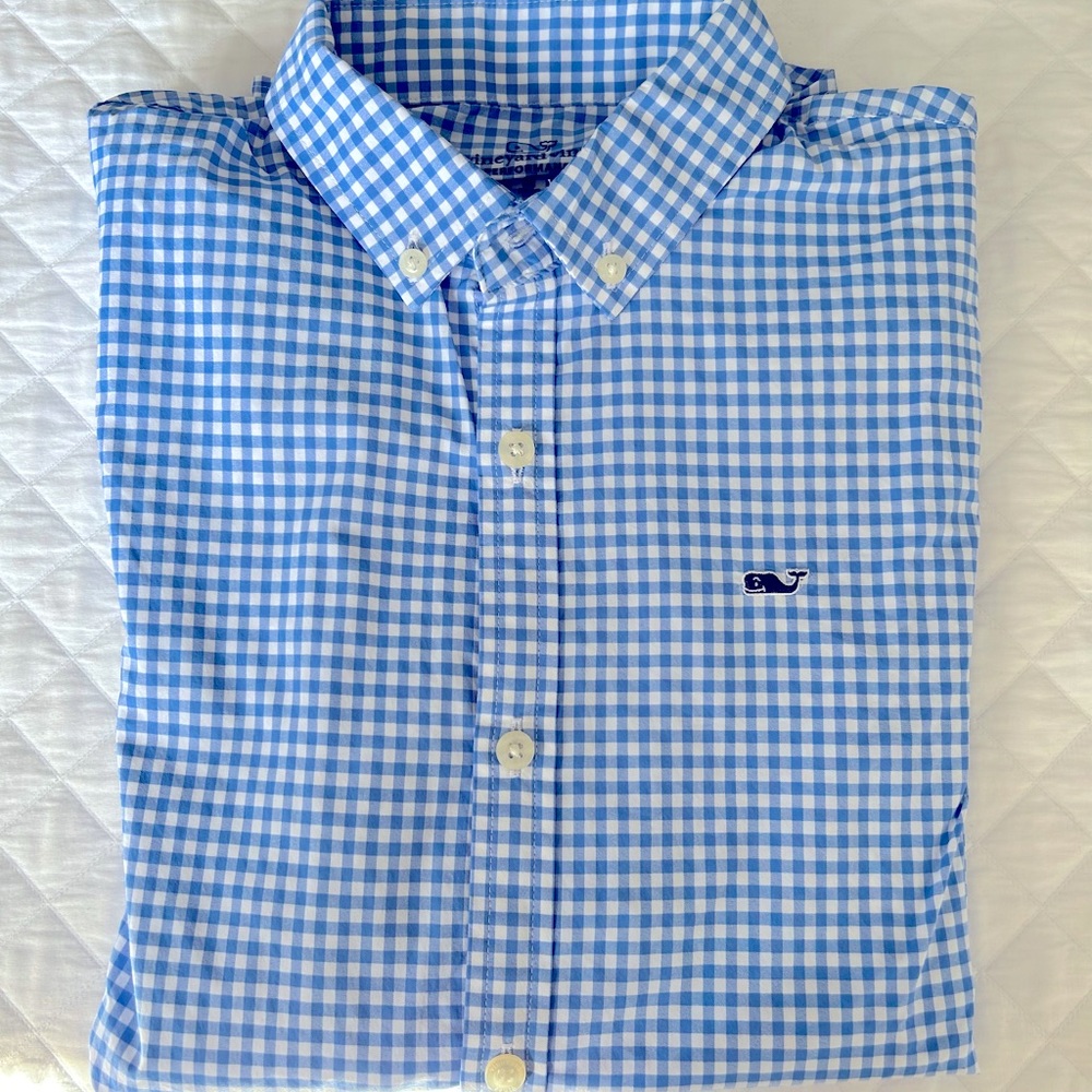 Vineyard Vines Shirt Boys M (12-14) Performance Button Down